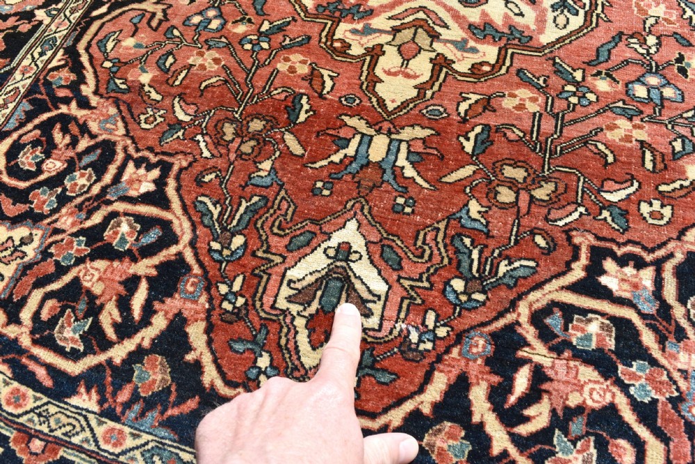 Antique part Silk Sarouk rug 143x108cm View III