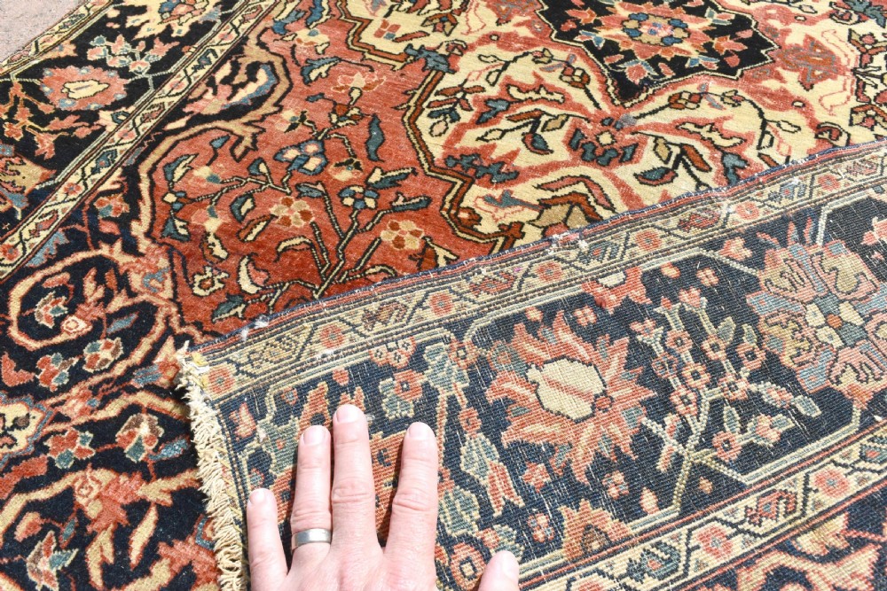 Antique part Silk Sarouk rug 143x108cm View IV