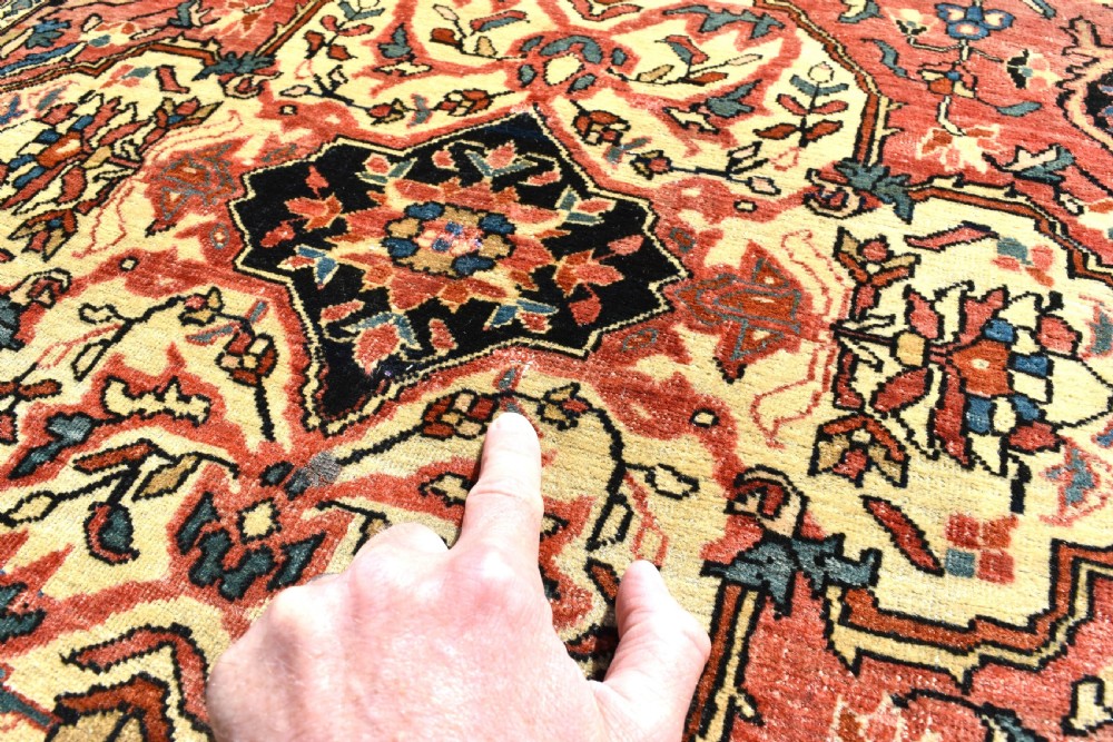 Antique part Silk Sarouk rug 143x108cm View V
