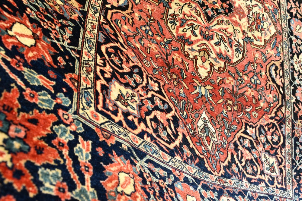Antique part Silk Sarouk rug 143x108cm View VII