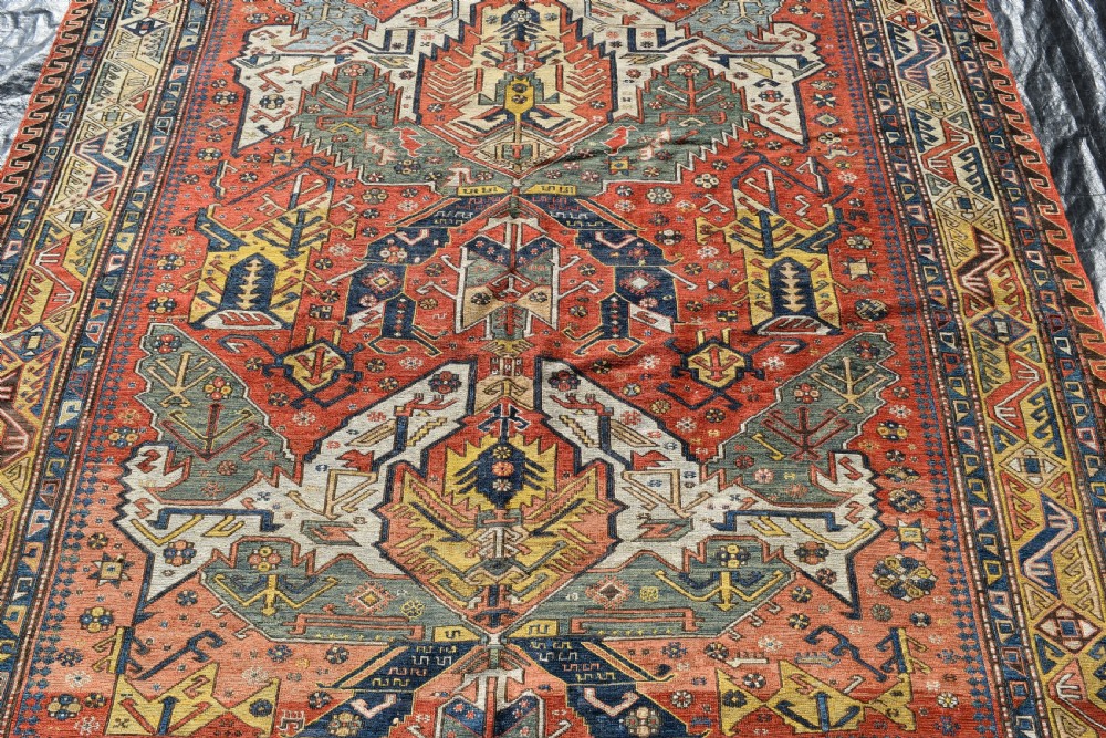 Antique Caucasian Dragon Sumak carpet 298x201cm View III