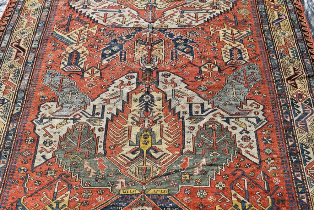Antique Caucasian Dragon Sumak carpet 298x201cm View IV