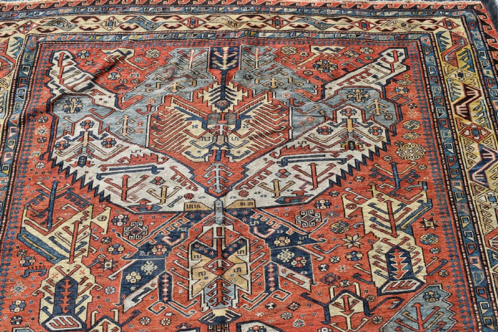 Antique Caucasian Dragon Sumak carpet 298x201cm View V