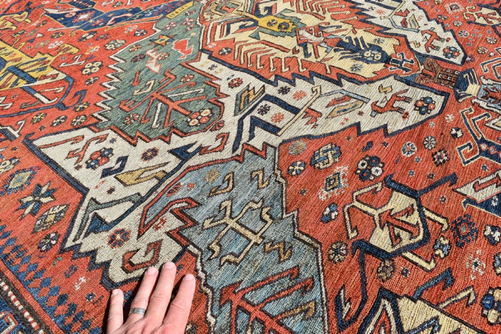 Antique Caucasian Dragon Sumak carpet 298x201cm View VI