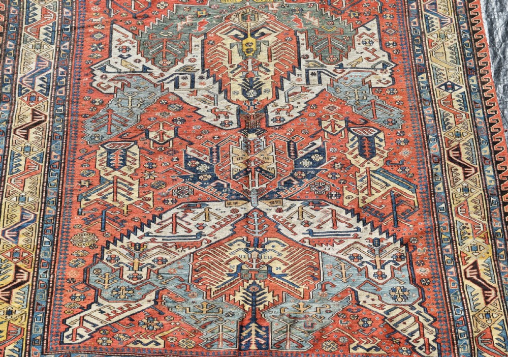 Antique Caucasian Dragon Sumak carpet 298x201cm View IX
