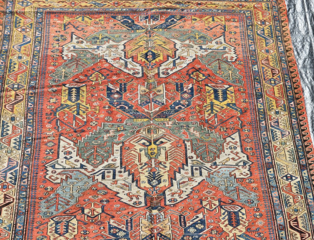 Antique Caucasian Dragon Sumak carpet 298x201cm View X
