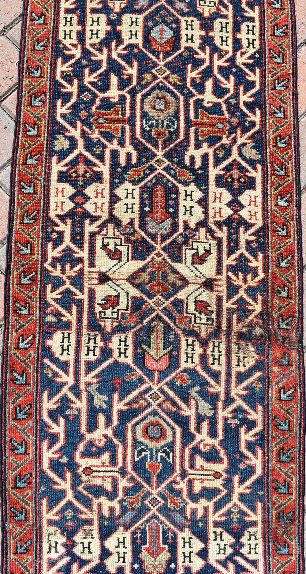 Early very narrow Kurdish runner fragment 450x54cm View V