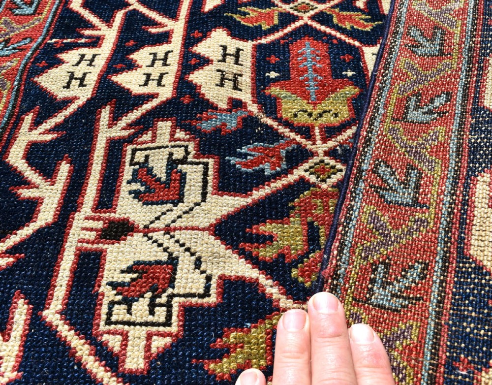 Early very narrow Kurdish runner fragment 450x54cm View X