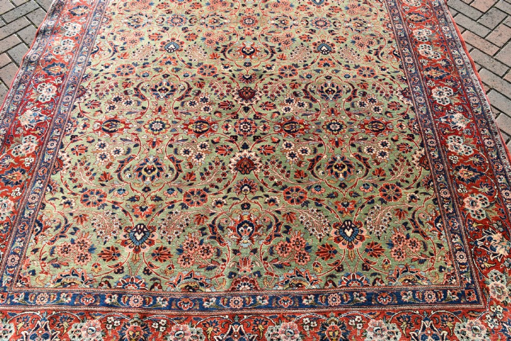 Antique Green ground Kashan carpet 304x212cm View III