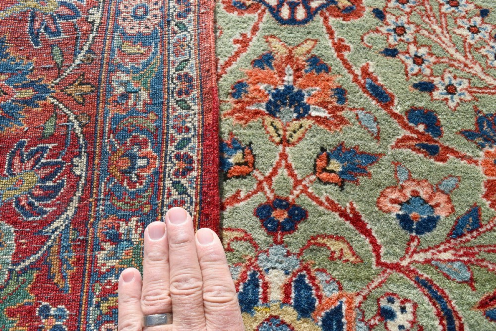 Antique Green ground Kashan carpet 304x212cm View IV