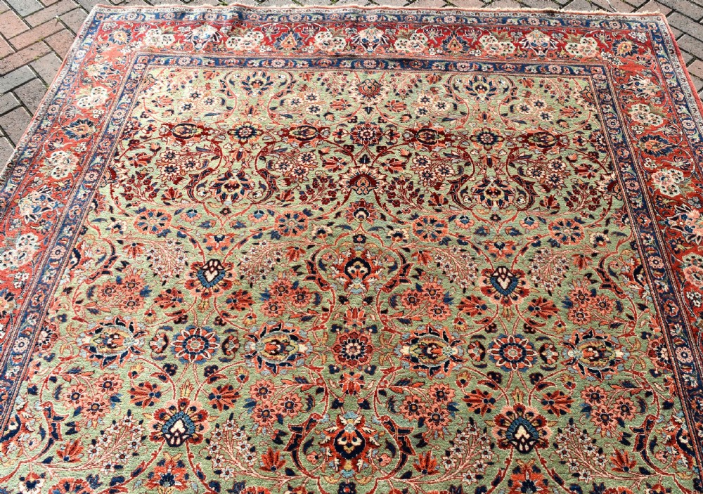 Antique Green ground Kashan carpet 304x212cm View VI