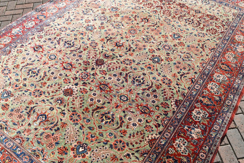 Antique Green ground Kashan carpet 304x212cm View IX