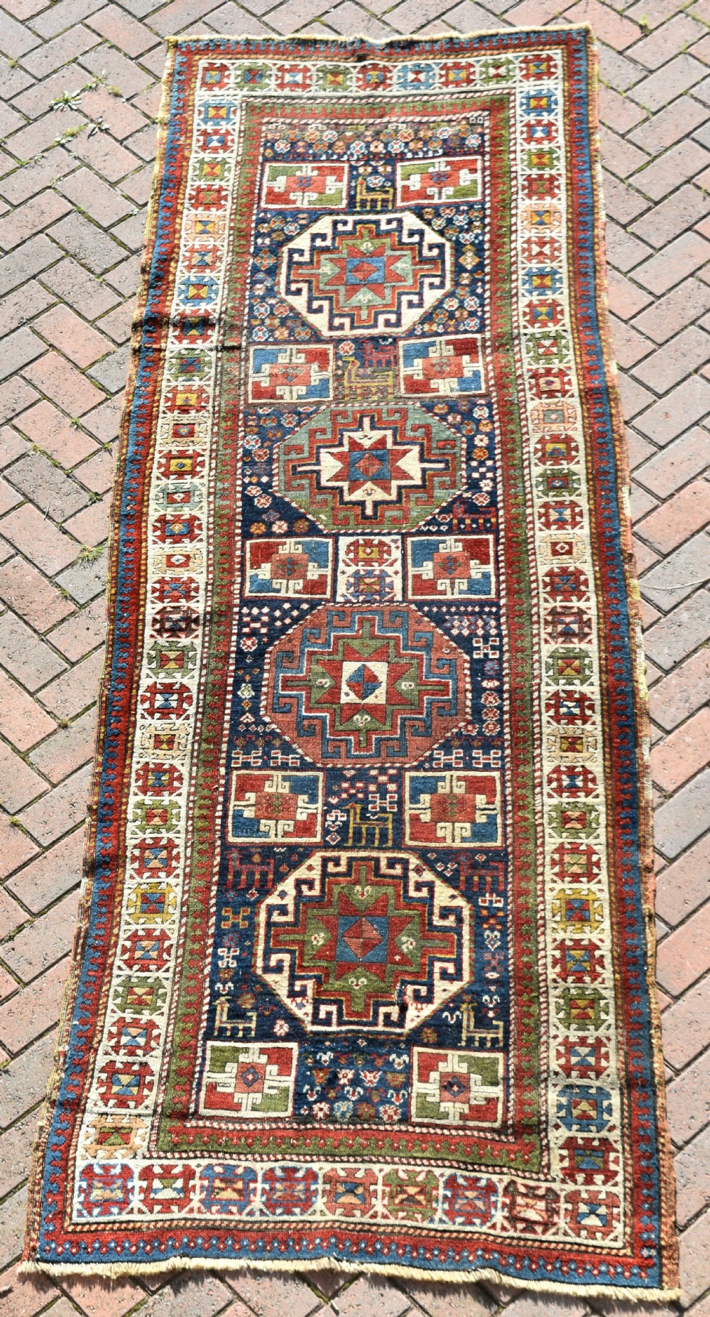 Antique Caucasian Shirvan long rug 304x102cm