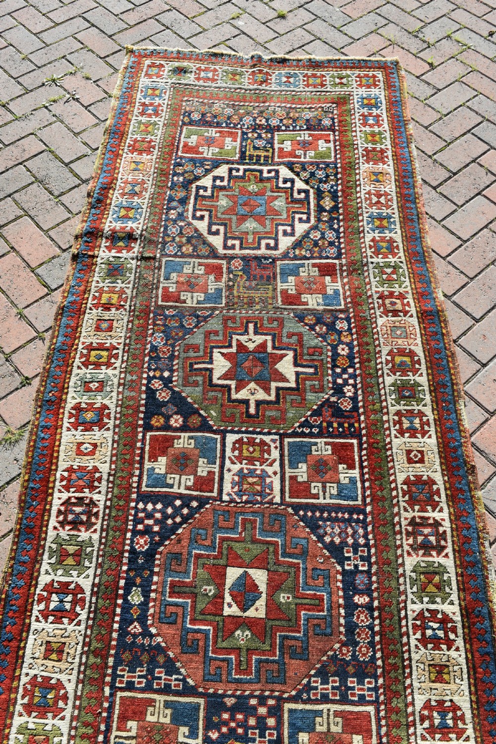 Antique Caucasian Shirvan long rug 304x102cm View II