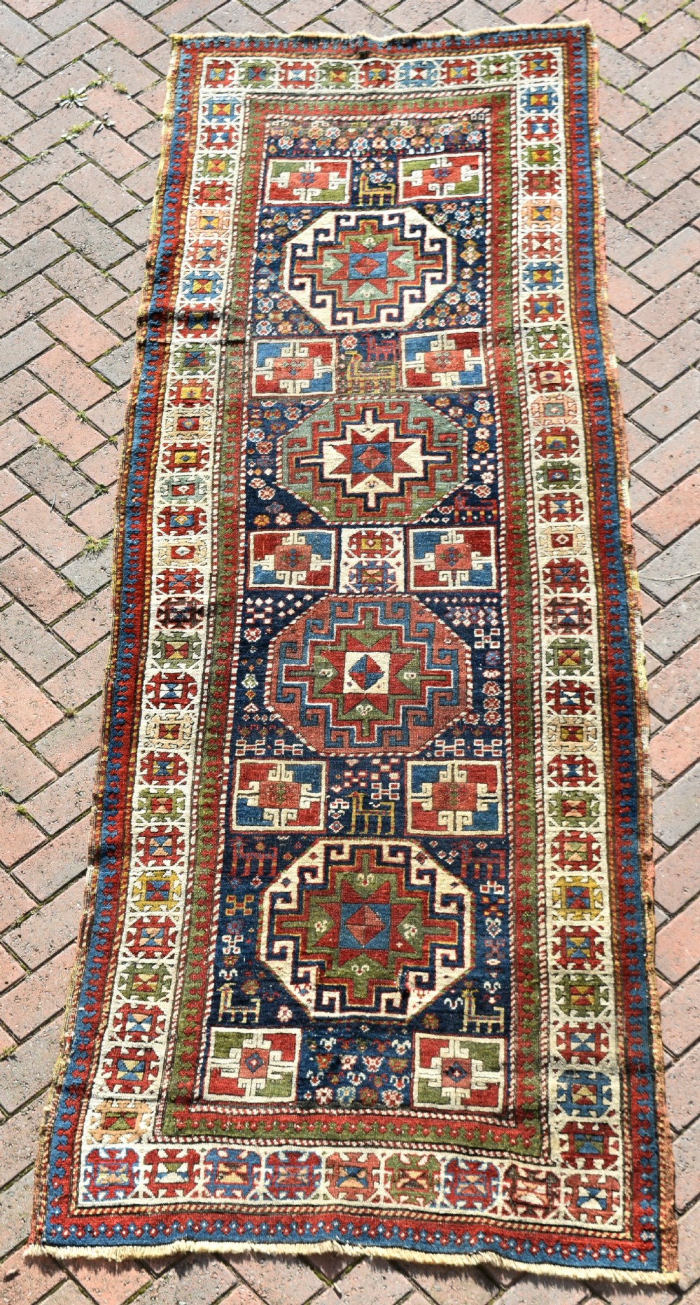 Antique Caucasian Shirvan long rug 304x102cm View V