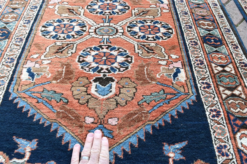 Pair of very long antique Heriz runners View IV