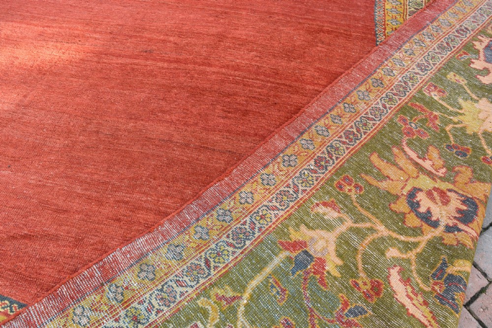 Antique Sultanabad carpet of large square proptions View X