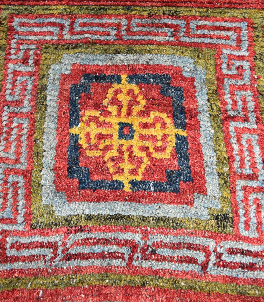 Antique Tibetan monastic seating mat 107x107cm View II