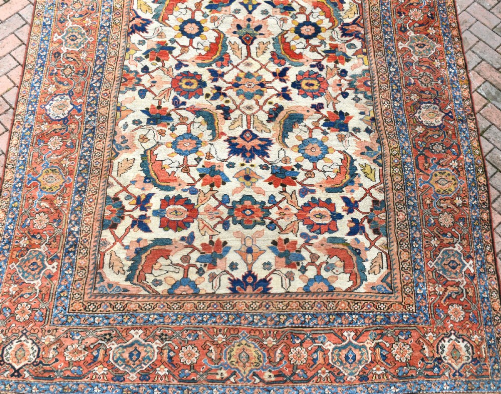 Antique Ivory ground Ferahan carpet 307x250cm View V