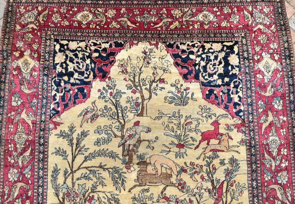 Antique Isfahan prayer rug 215x140cm View VI