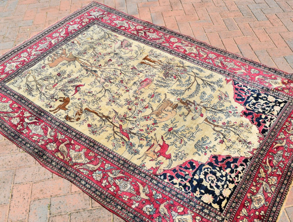 Antique Isfahan prayer rug 215x140cm View VII