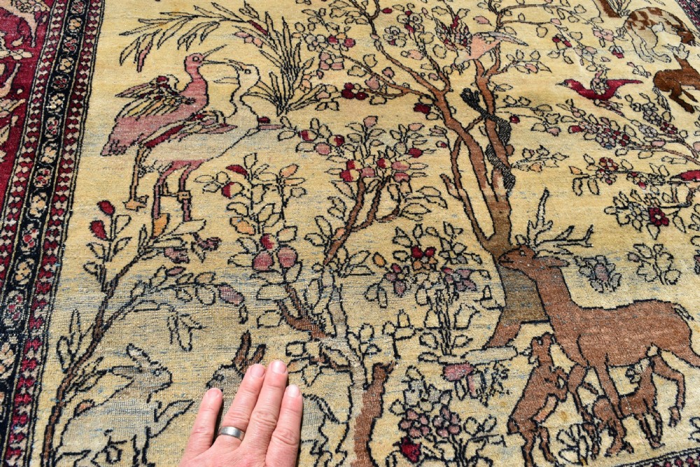 Antique Isfahan prayer rug 215x140cm View XI