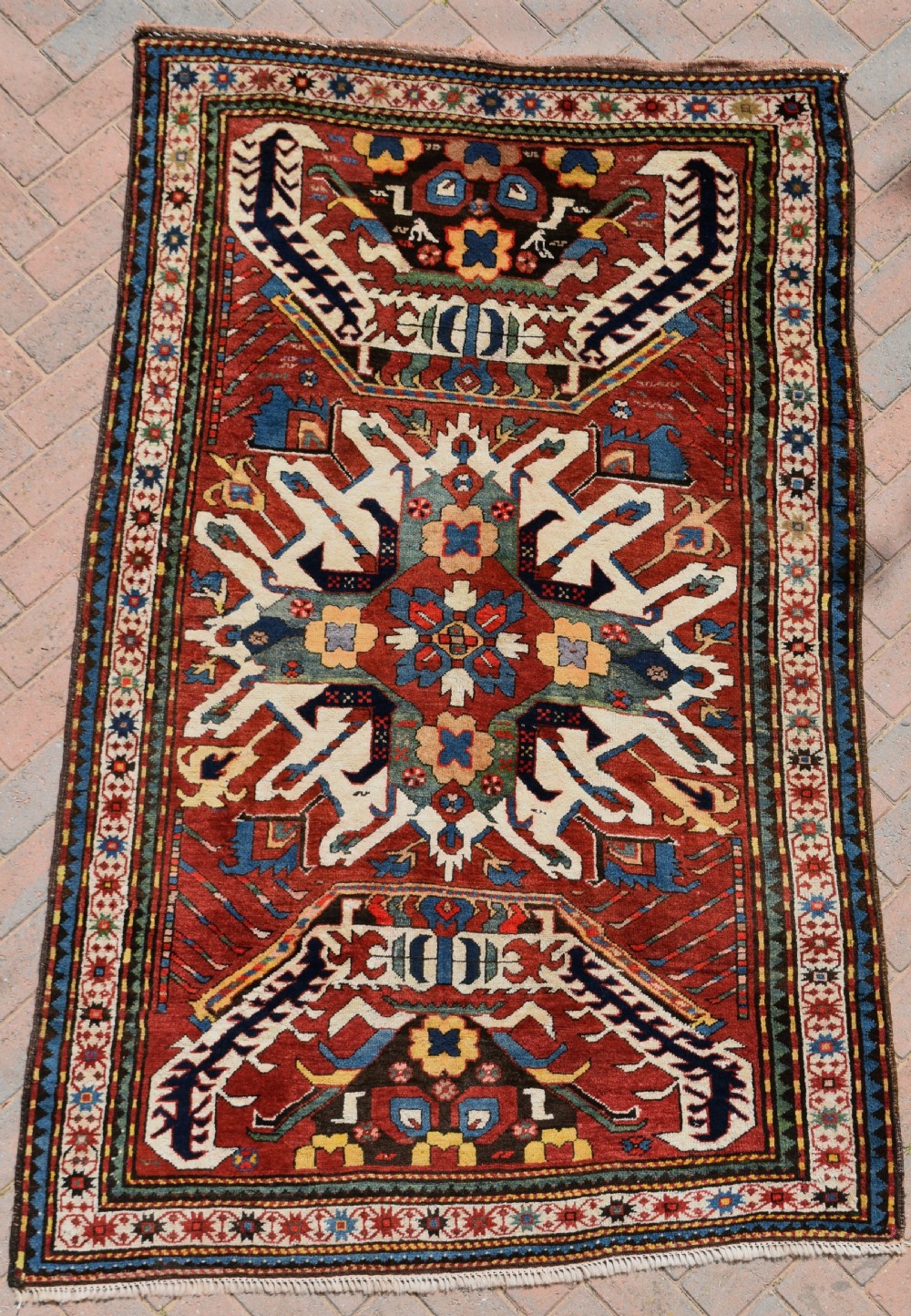 Antique Eagle Kazak rug  209x134Cm