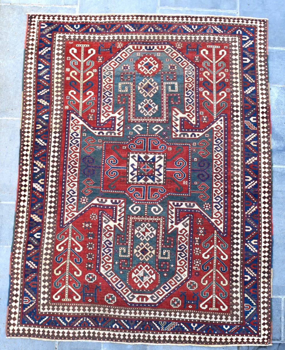 Antique Sewen Kazak rug 240x183 cm