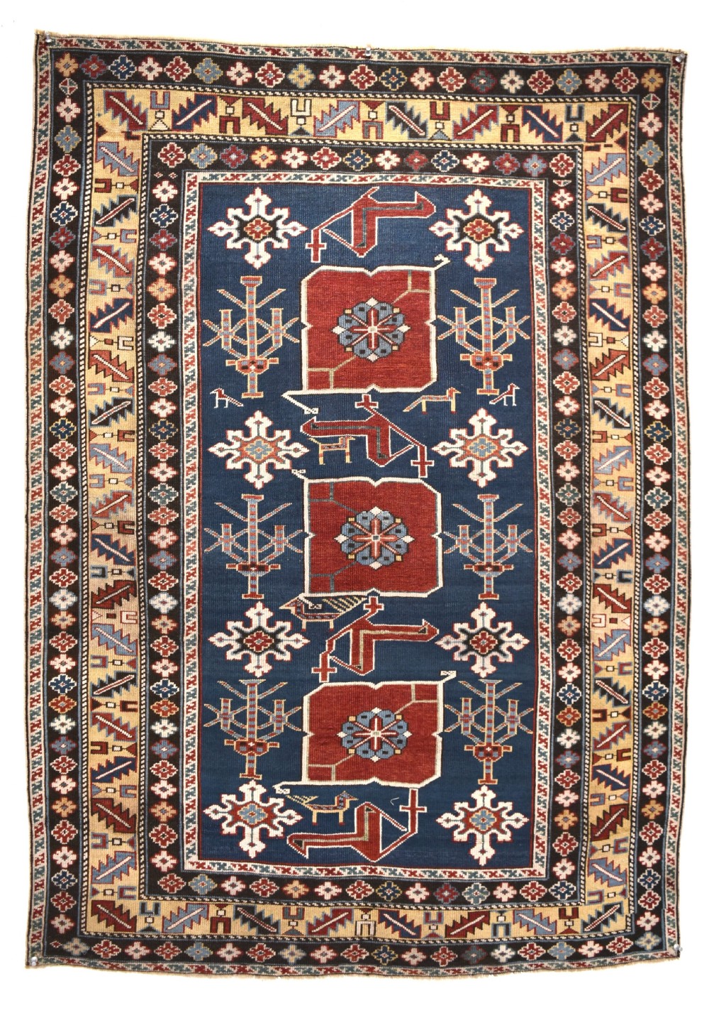 Fine antique Caucasian Karagashli village rug 140x98 cm