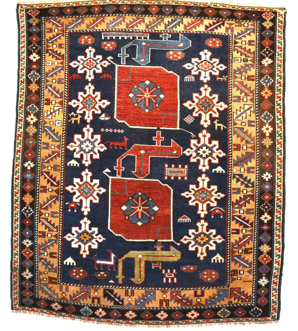 Fine antique Karagashli village rug 130x109 cm