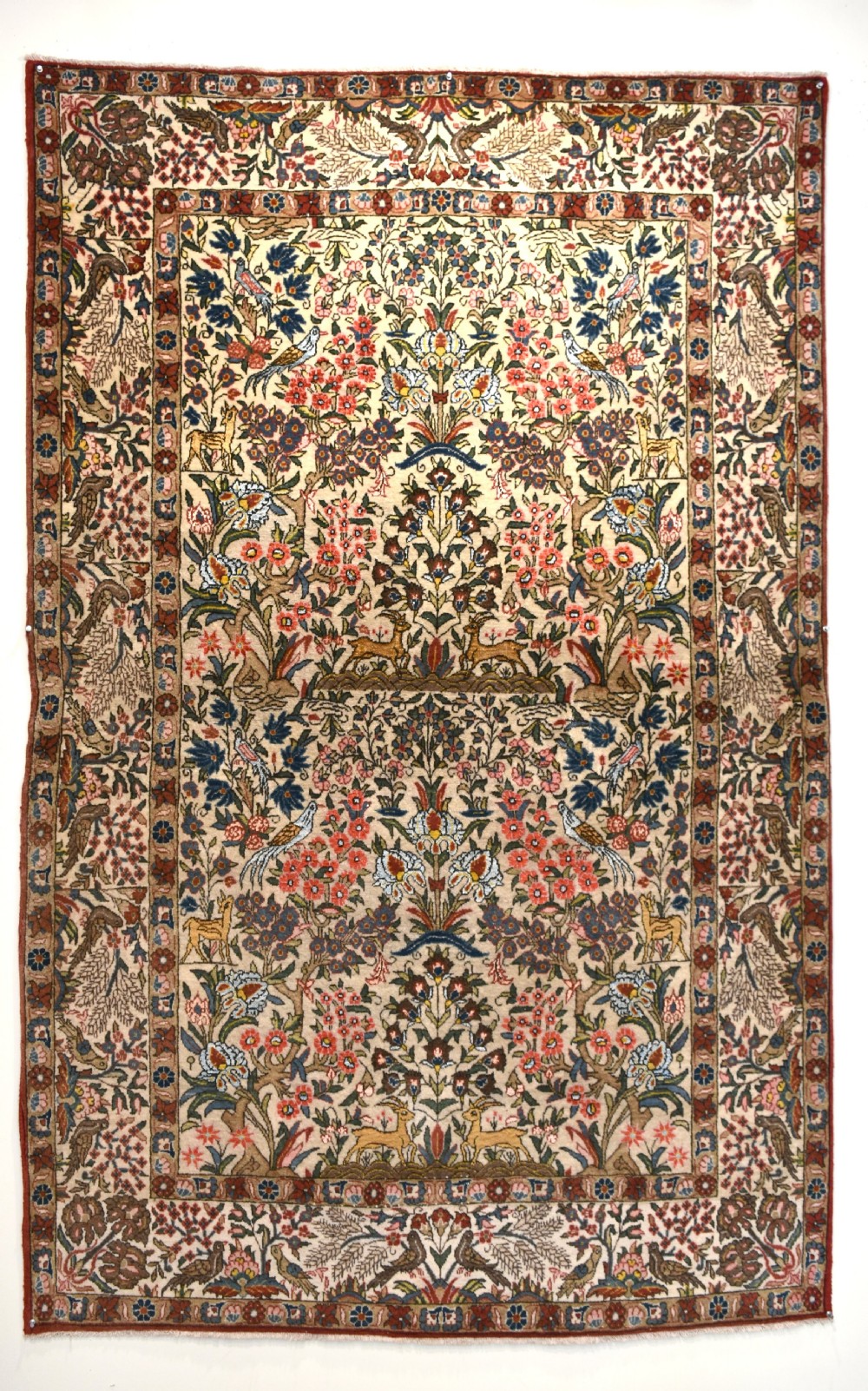 Old Part silk Qum rug 217x135