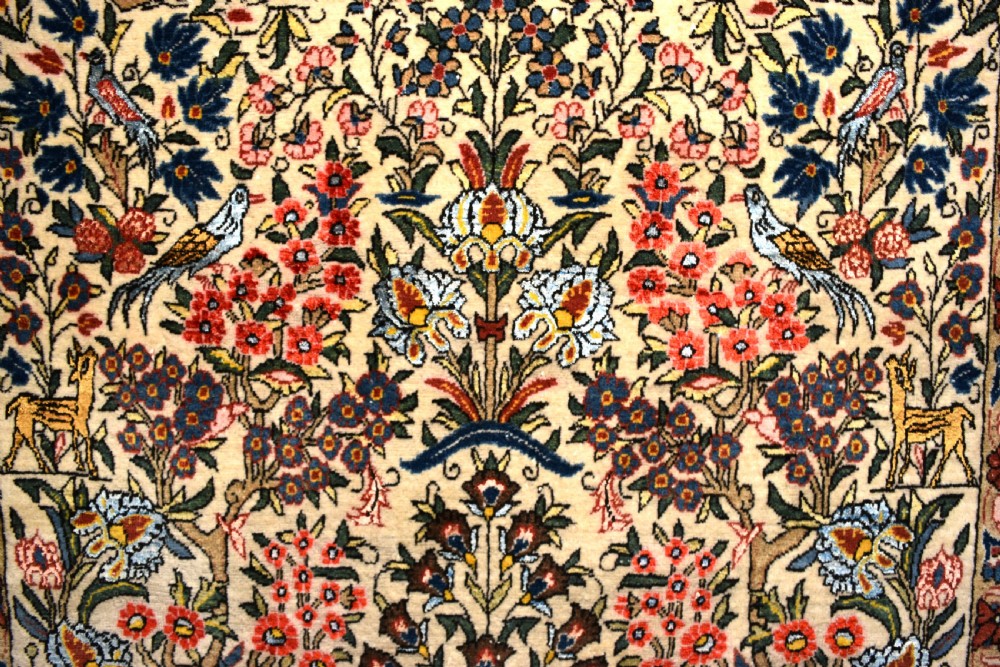 Old Part silk Qum rug 217x135 View II