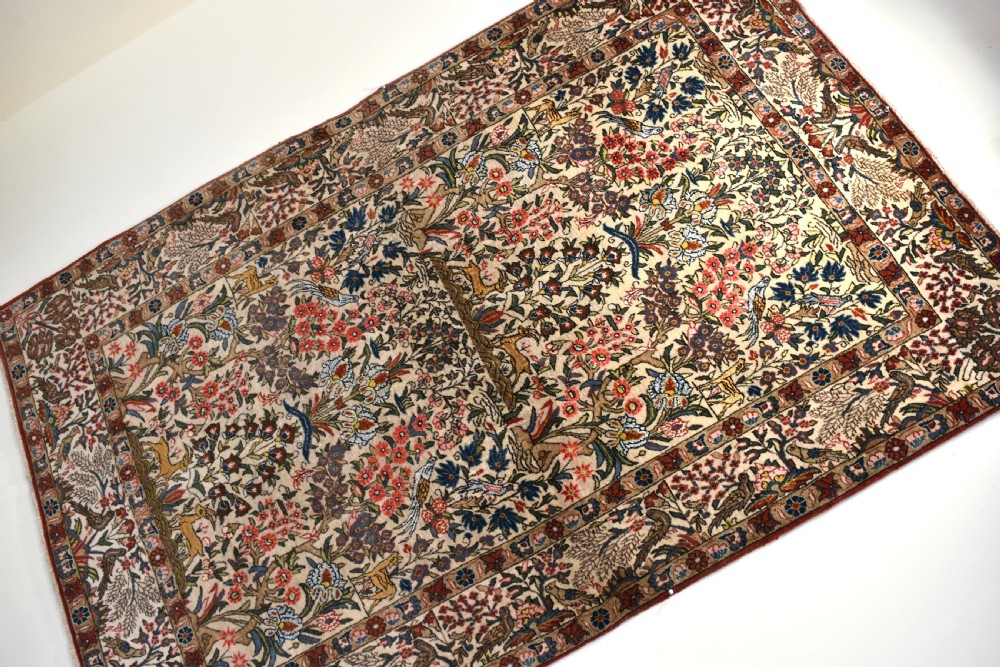 Old Part silk Qum rug 217x135 View V
