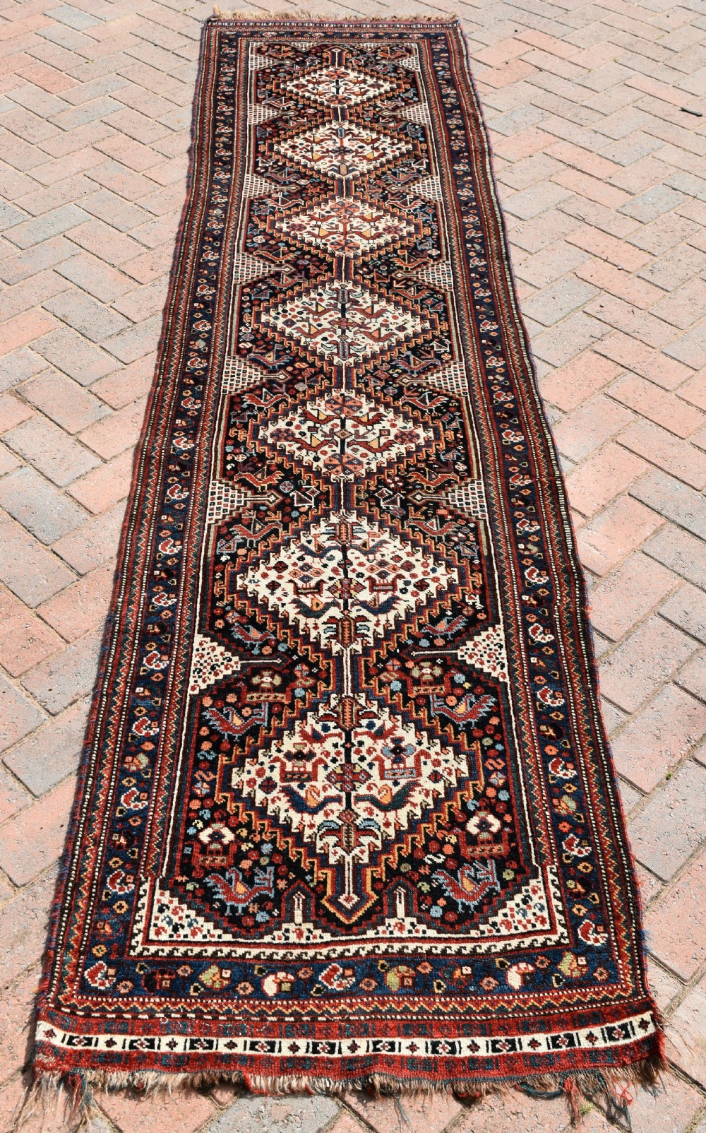 Antique Khamseh narrow runner 307 x 74 cm