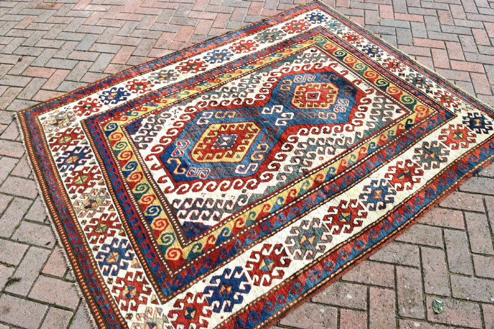 Antique Caucasian Borjalu Kazak rug 209x154cm View II