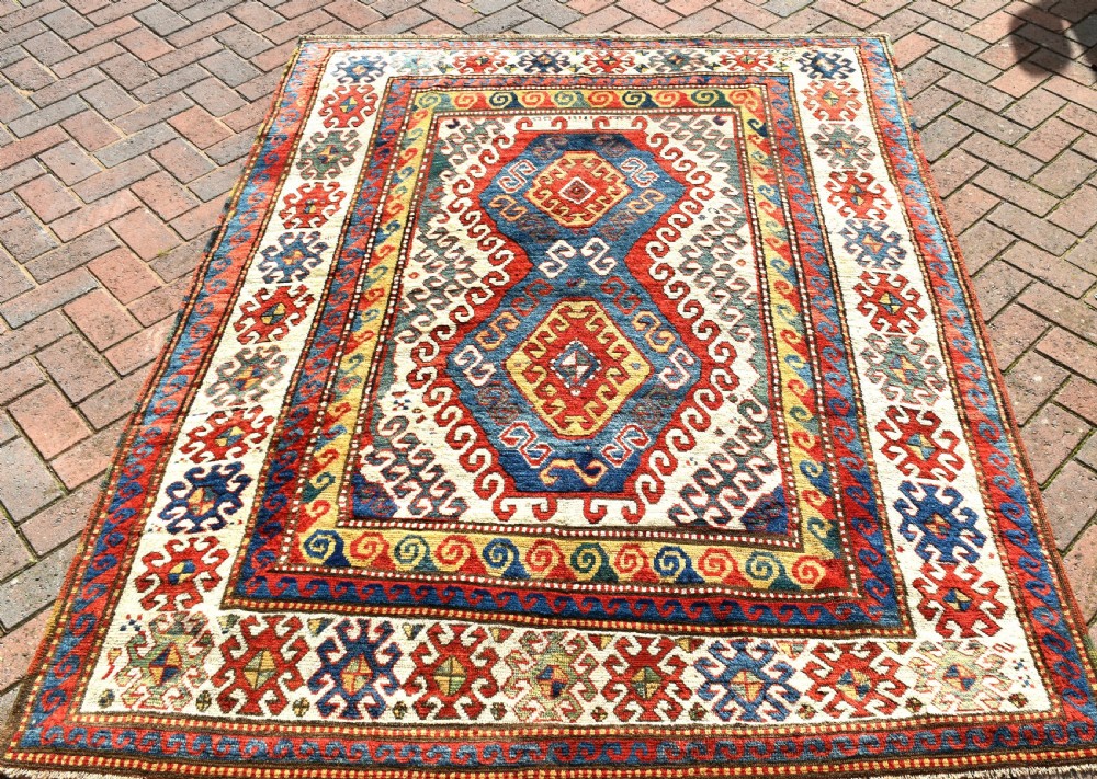 Antique Caucasian Borjalu Kazak rug 209x154cm View IV