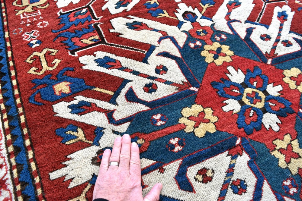 Fine Eagle Kazak rug Circa 1880 View V