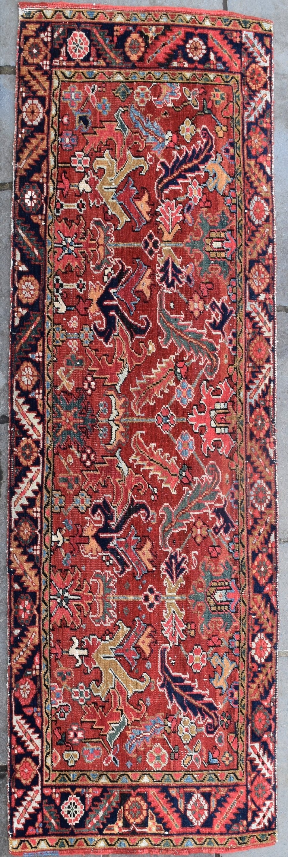 An antique Heriz Wagireh narrow runner 226x70cm