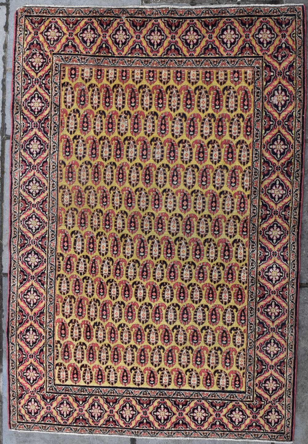 A rare yellow ground Khorrasan rug 190x129cm