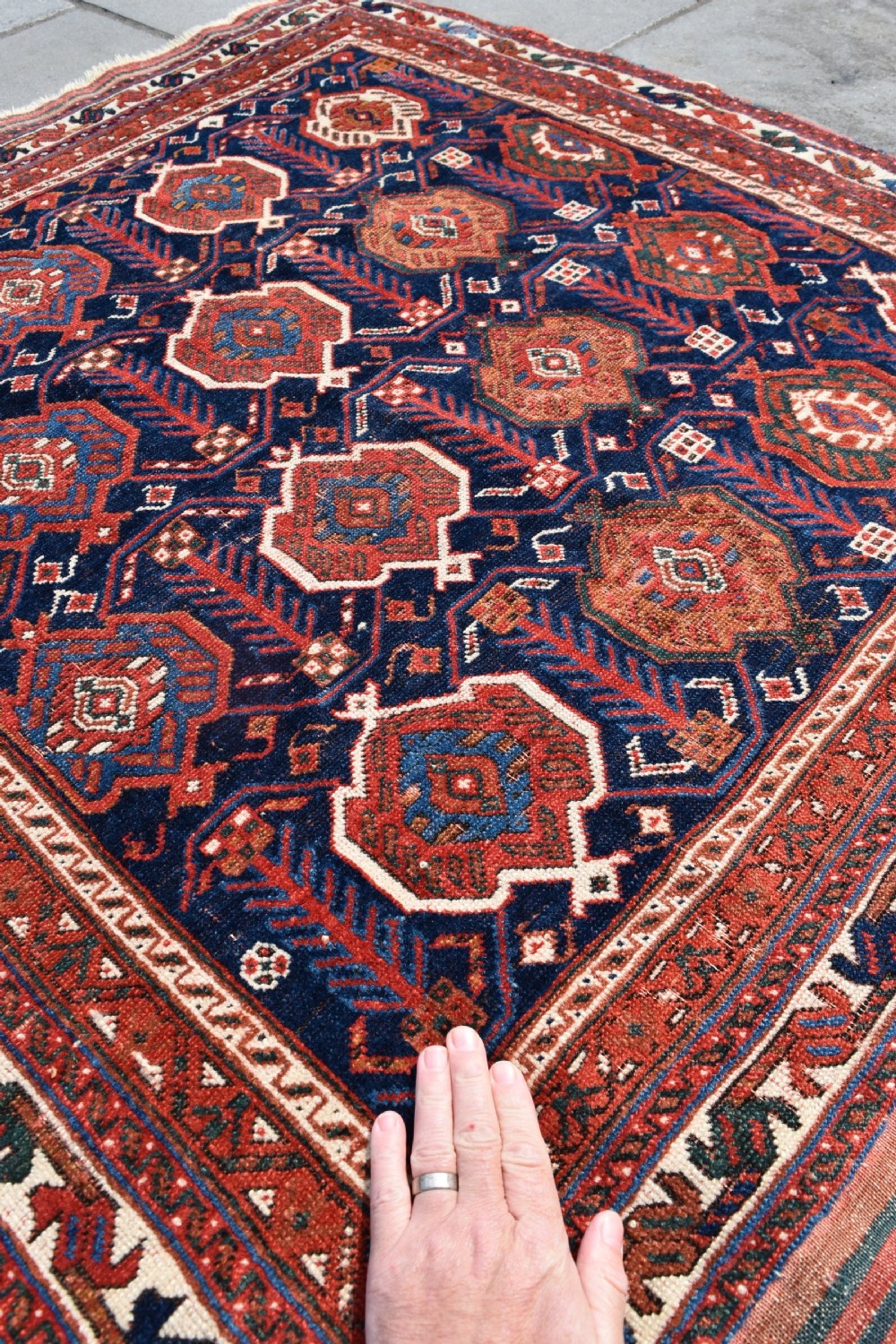 Very Fine antique Afshar tribal rug 120x107cm View II