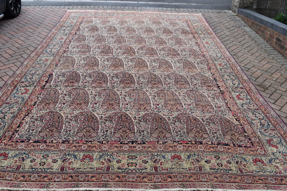 Fine Antique Kirman  Room size carpet 300x480 cm View V