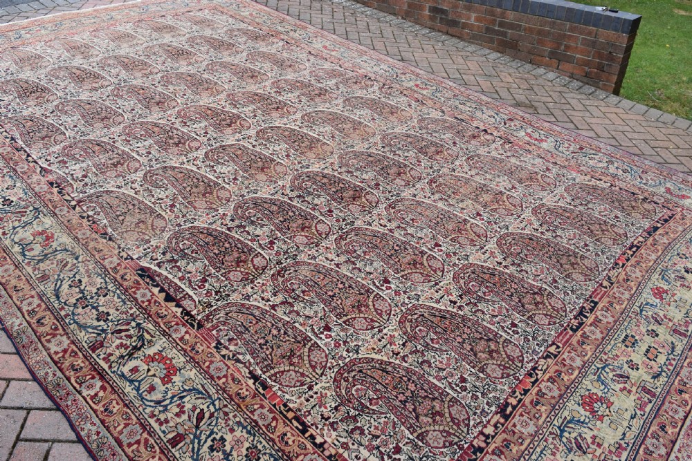 Fine Antique Kirman  Room size carpet 300x480 cm View X