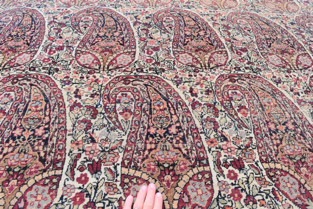 Fine Antique Kirman  Room size carpet 300x480 cm View XII