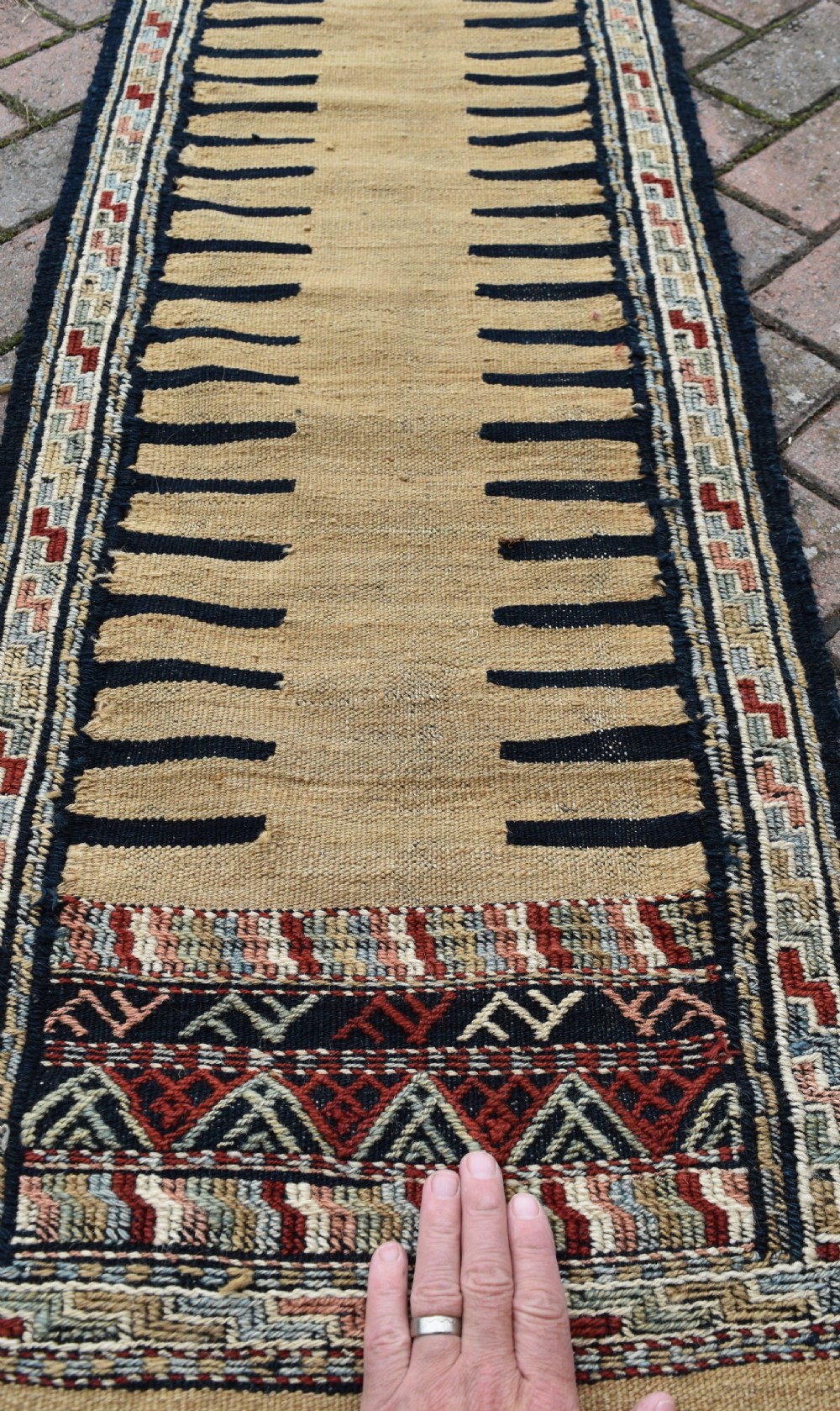 Old Quchan Kurd very long narrow kilim runner 495x46cm View IV