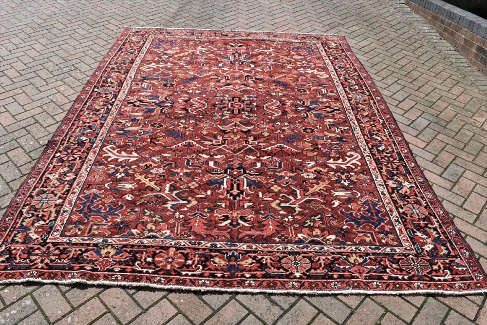 Old roomsize Heriz carpet with allover design 314x236 cm
