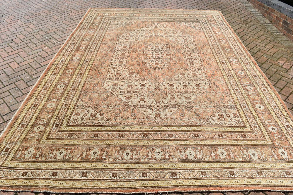 Antique Tabriz roomsize carpet 378x270 cm