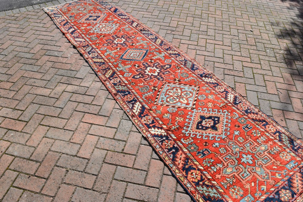 Good antique Heriz runner 383x97cm View IV