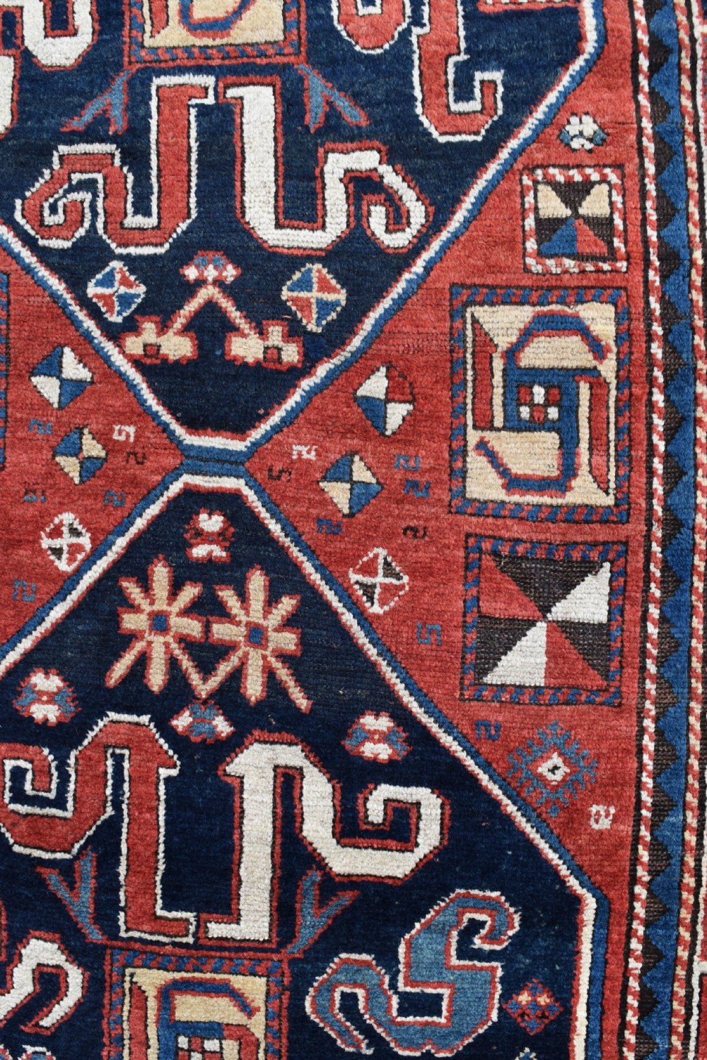 Antique Caucasian Cloudband Kazak rug 248x126 cm View II