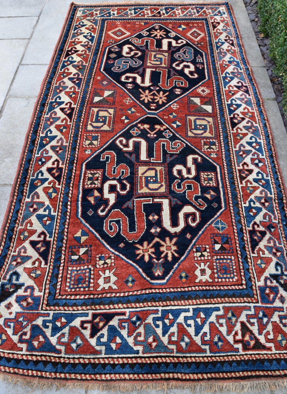 Antique Caucasian Cloudband Kazak rug 248x126 cm View V