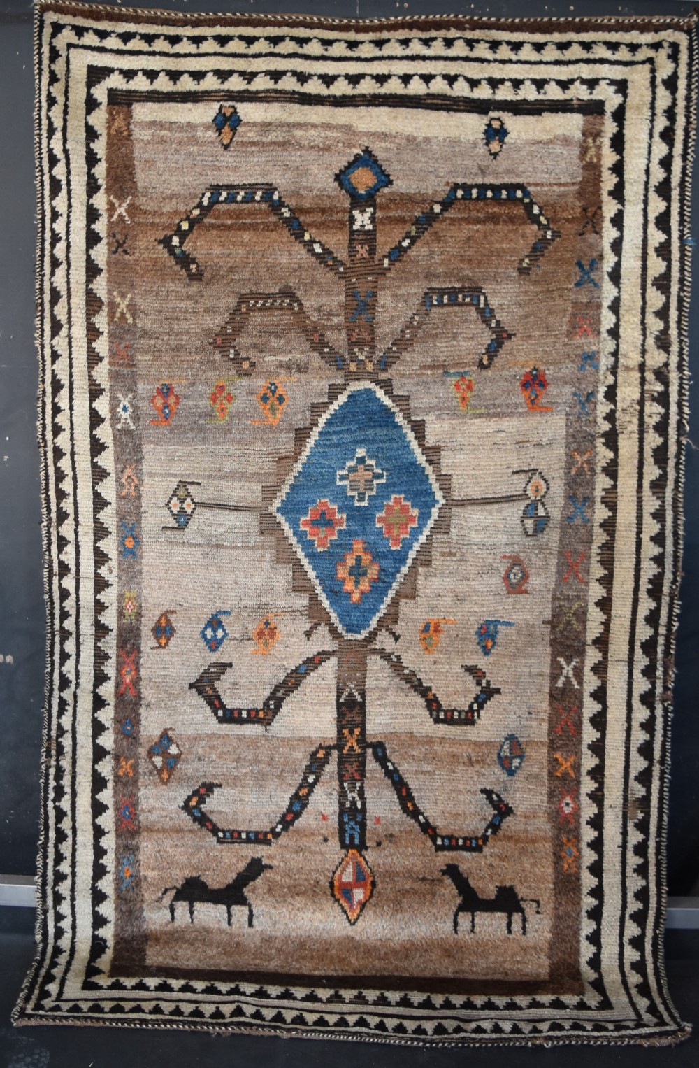 Antique Gabbeh tribal rug 229x139cm